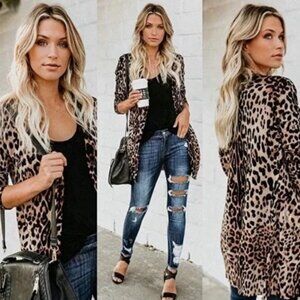 Cardigan Leopard Print Fall button down